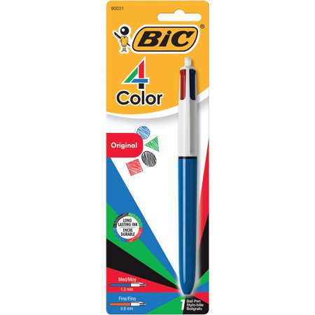 BIC Retractable 4 Colour Pen (black/blue/red/green) - Image 1
